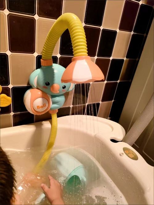 New Elephant Baby Shower Animal Bath Toys Set for Kids with Spinning Squeeze Features Electric Water Spray ABS Plastic
