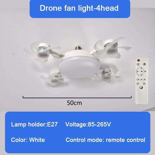 New Drone-style Fan Light, Screw-in Integrated Fan & Light, Quiet Remote Control Energy-saving Ceiling Fan Light