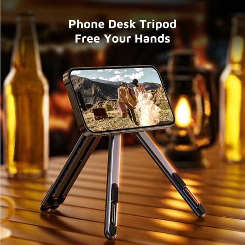 Adjustable Aluminum Phone Holder Stand with 360 Rotation | Portable Travel Tripod for Mobile & Tablet
