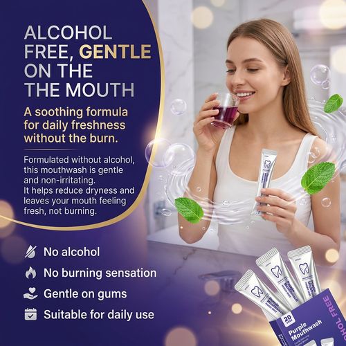Purple Teeth Whitening Mouthwash | Alcohol-Free Mint & Daily Oral Care