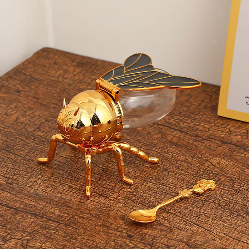 🔥2025 NEW ARRIVAL🔥-Bee Shaped Honey Jar, Crystal Sugar Bowl