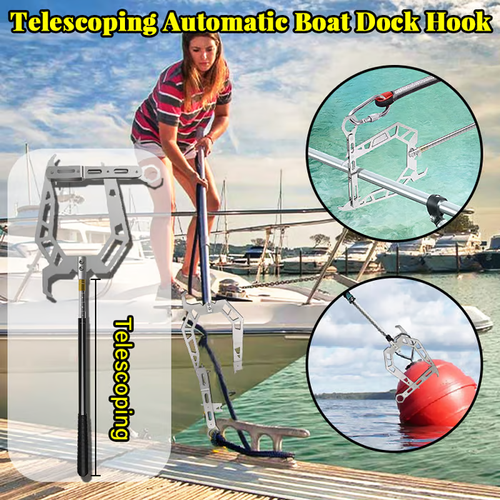 Telescoping Automatic Boat Dock Hook