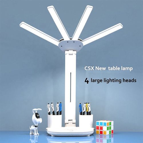 Eye-protecting rechargeable bedside lamp for desk reading and multi-functional lighting