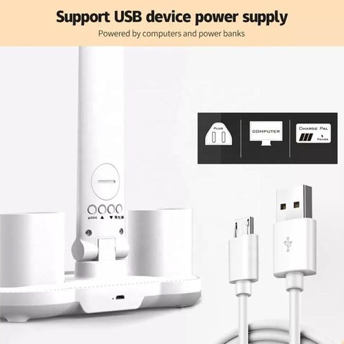 Eye-protecting rechargeable bedside lamp for desk reading and multi-functional lighting
