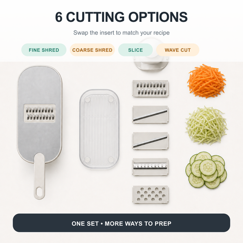 5-Piece Multifunction Vegetable Slicer & Grater Set with Storage & Drain Box