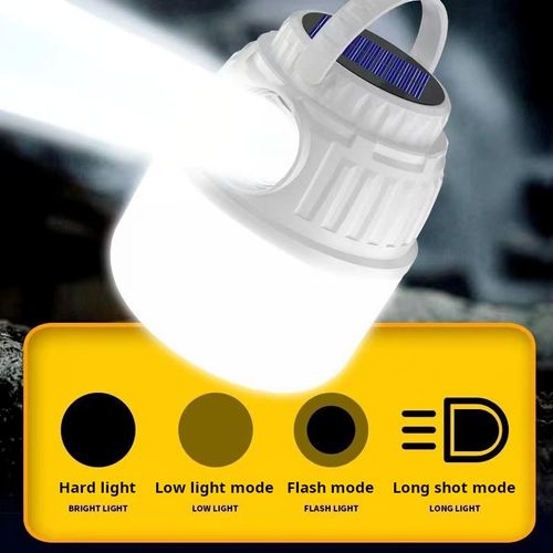 Outdoor Solar Rechargeable Foldable Tent Light Waterproof Emergency Camping Lantern