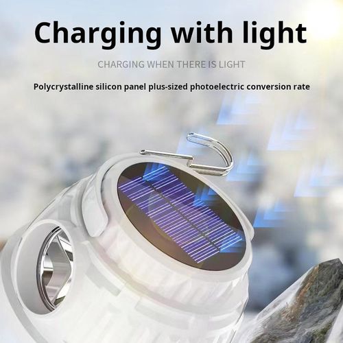 Outdoor Solar Rechargeable Foldable Tent Light Waterproof Emergency Camping Lantern
