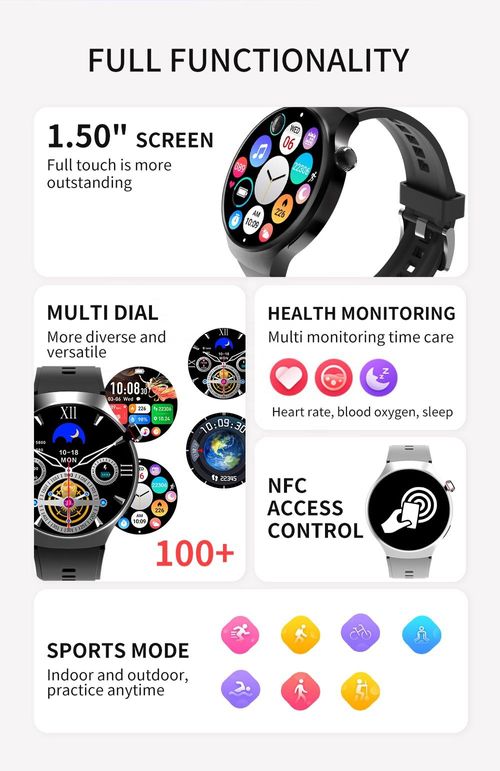 2025 Newest M18 Smart Watch Men 1.5 Inch HD Round Screen BT Calling Ultra-low Latency Outdoor Sport Fitness Bracelet Smart Watch