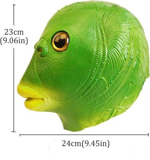 Green fish Mask Funny Latex Full Head Realistic Masks Fancy Dress for Halloween Carnival Costume Party