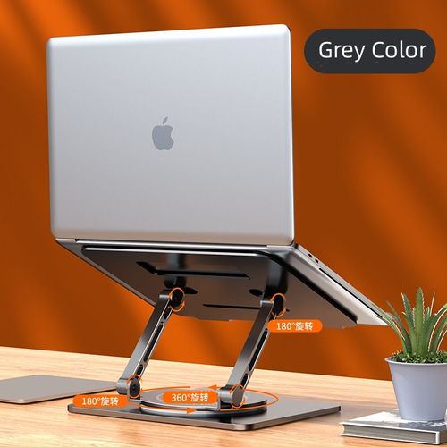 Aluminum Alloy 360 Degree Rotation Portable Foldable Adjustable Laptop Stand for 17.3 Inches Notebook or Tablet