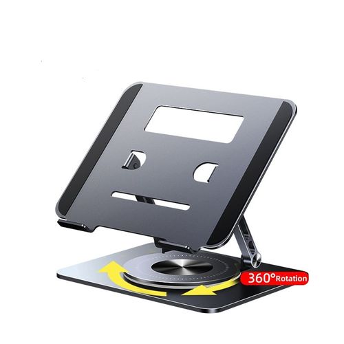 Aluminum Alloy 360 Degree Rotation Portable Foldable Adjustable Laptop Stand for 17.3 Inches Notebook or Tablet