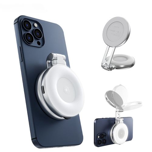 Mini Fill Light Rechargeable 3 Modes Adjustable 180° Flip & Built-in Mirror Magnetic Mobile Phone Selfie Ring Light