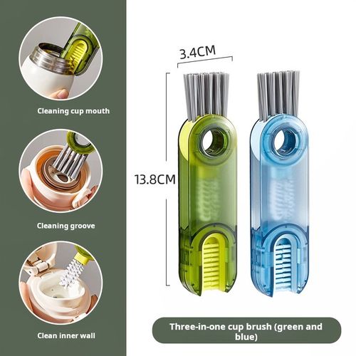 New Arrived 3 in 1 Bottle Gap Clean Brush Multifunctional Brush Cup Crevice Cleaning Tools Mini Silicone Cup-Holder Cleaner