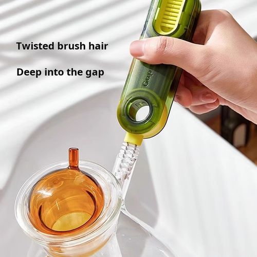 New Arrived 3 in 1 Bottle Gap Clean Brush Multifunctional Brush Cup Crevice Cleaning Tools Mini Silicone Cup-Holder Cleaner
