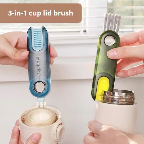 New Arrived 3 in 1 Bottle Gap Clean Brush Multifunctional Brush Cup Crevice Cleaning Tools Mini Silicone Cup-Holder Cleaner