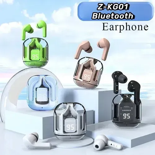 ✨HiFi Stereo Dual Microphone Mini Sport Ear Buds ENC Noise Cancelling Transparent Small Mini Bluetooth Earphones🎧