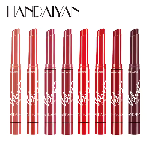 💄Handiyan lipstick set 8 colors waterproof matte velvet lipstick long-lasting mineral lip gloss non-stick nude series lip gloss