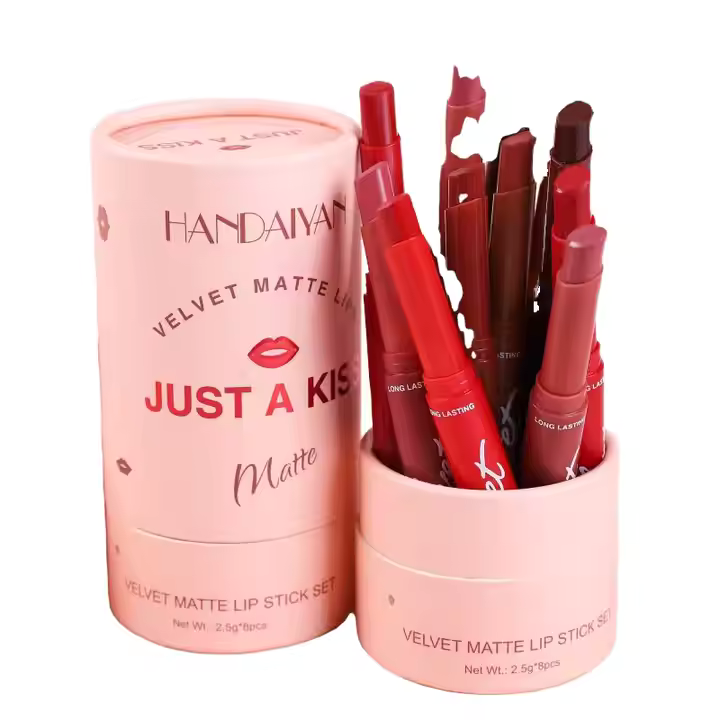 💄Handiyan lipstick set 8 colors waterproof matte velvet lipstick long-lasting mineral lip gloss non-stick nude series lip gloss