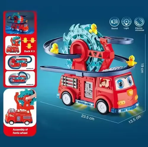 🚘 Best Gifts for Kids - 49 % OFF 🚘 Fire Truck Toy with Duckling 🎁
