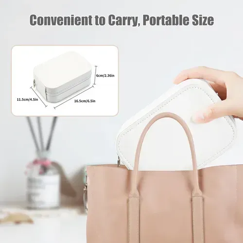 💼 Caixa de arrumação de maquilhagem com espelho LED portátil, crie uma maquilhagem perfeita a qualquer hora e em qualquer lugar