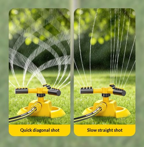 Title: 360° Three-Arm Automatic Rotating Sprinkler Set, Easy Lawn Irrigation