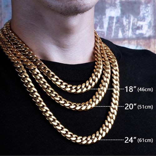 10mm Miami Cuban Bundle Iced Clasp Set 18K Gold