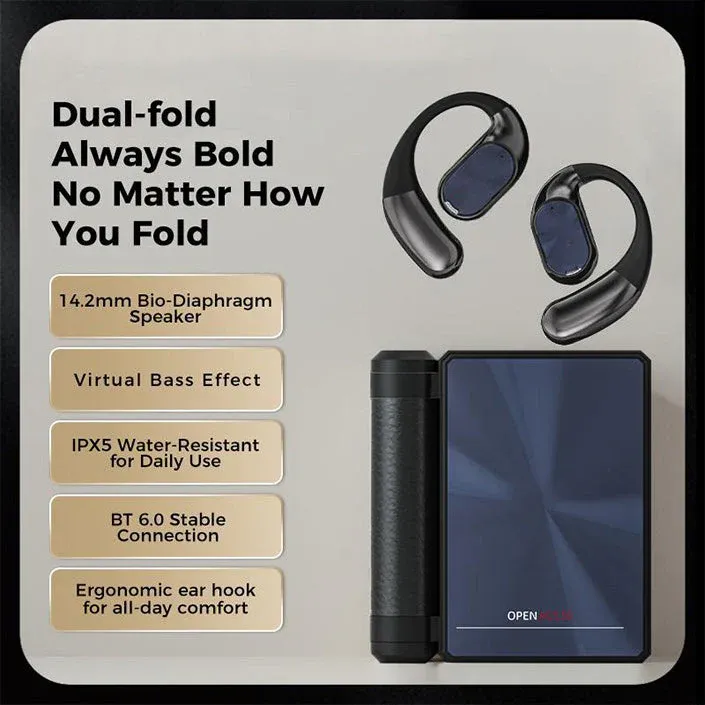 Monster AC530 Ear-Hook Wireless Bluetooth Headphones — Bone Conduction Concept, Non-In-Ear Design, Dual-Foldable — Ideal for Sports and Running