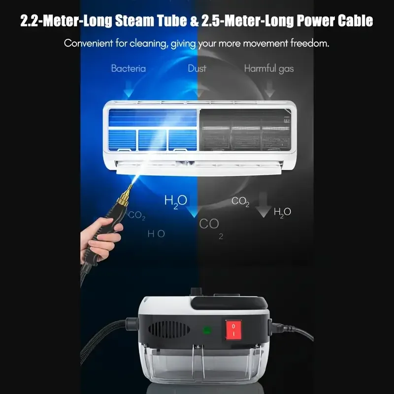 A portable handheld high temperature pressurized steam cleaner with brush head for kitchen furniture bathroom car