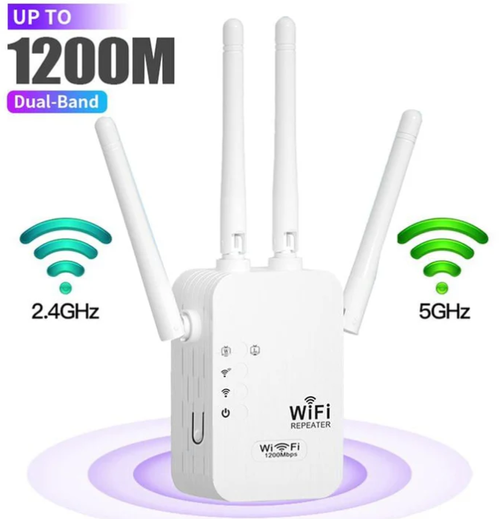 1200Mbps WiFi Extender – Covers 10,000 sq.ft & 50 Devices. 🏡✨