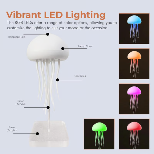 LED gradient swimming jellyfish atmosphere light night light