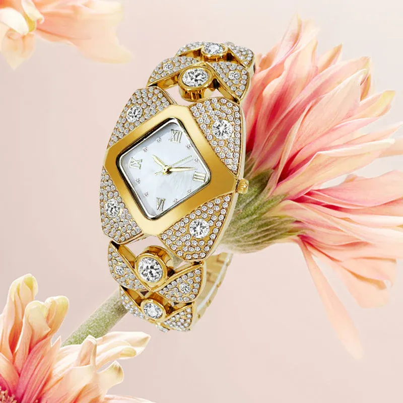 ⌚Women's Retro Quartz Watch with Sparkling Rhinestones