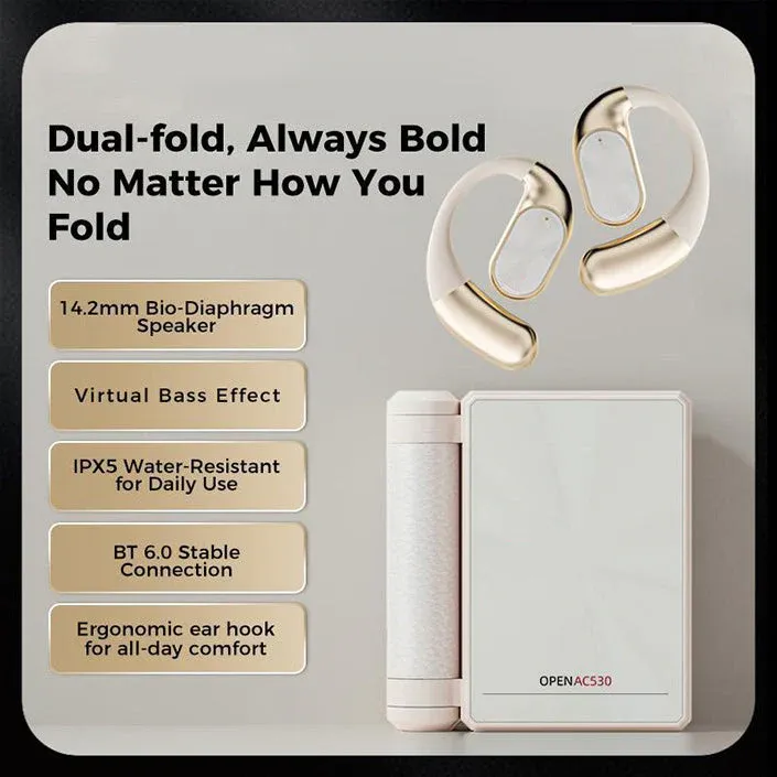 Monster AC530 Ear-Hook Wireless Bluetooth Headphones — Bone Conduction Concept, Non-In-Ear Design, Dual-Foldable — Ideal for Sports and Running