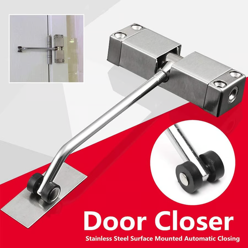 Silent Spring Loaded Door Closer, Stainless Steel Adjustable Automatic Door Closer