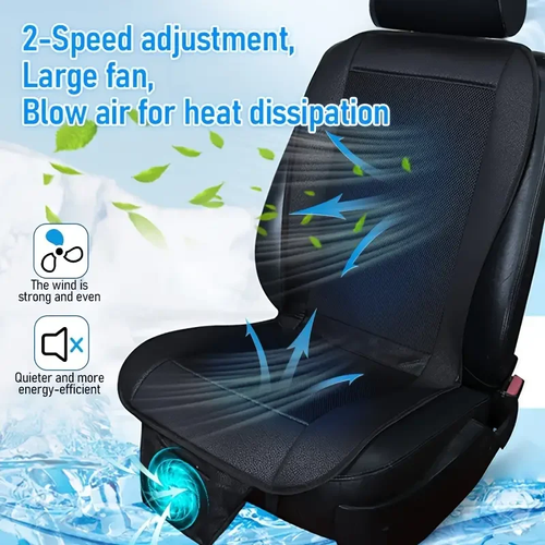 12V Cooling Car Seat Cushion With Built-In Fan - Breathable Eva Summer Ventilation, Front Seat Cover For Enhanced Comfort