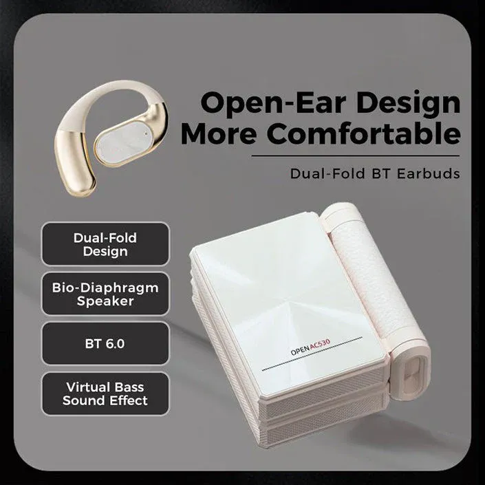 Monster AC530 Ear-Hook Wireless Bluetooth Headphones — Bone Conduction Concept, Non-In-Ear Design, Dual-Foldable — Ideal for Sports and Running