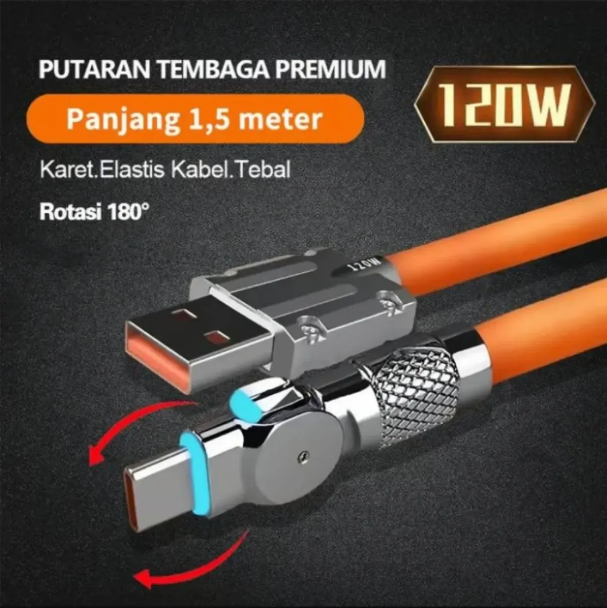 ⚡540° Rotating Streamer Data Cable