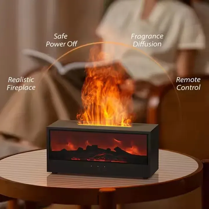 Seven-color fireplace flame aroma diffuser