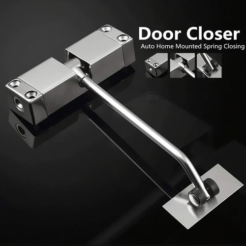 Silent Spring Loaded Door Closer, Stainless Steel Adjustable Automatic Door Closer