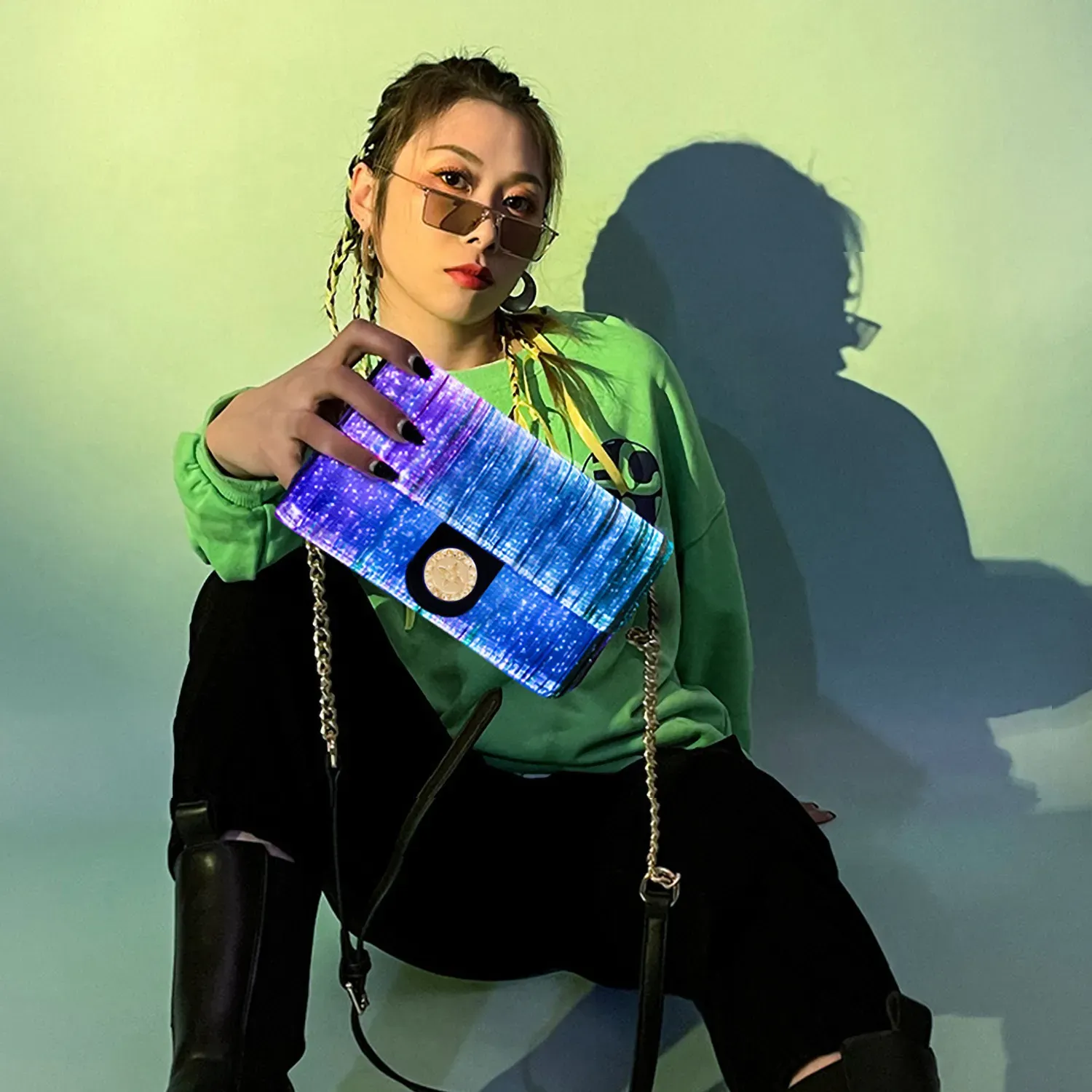 LED luminous women's bag
