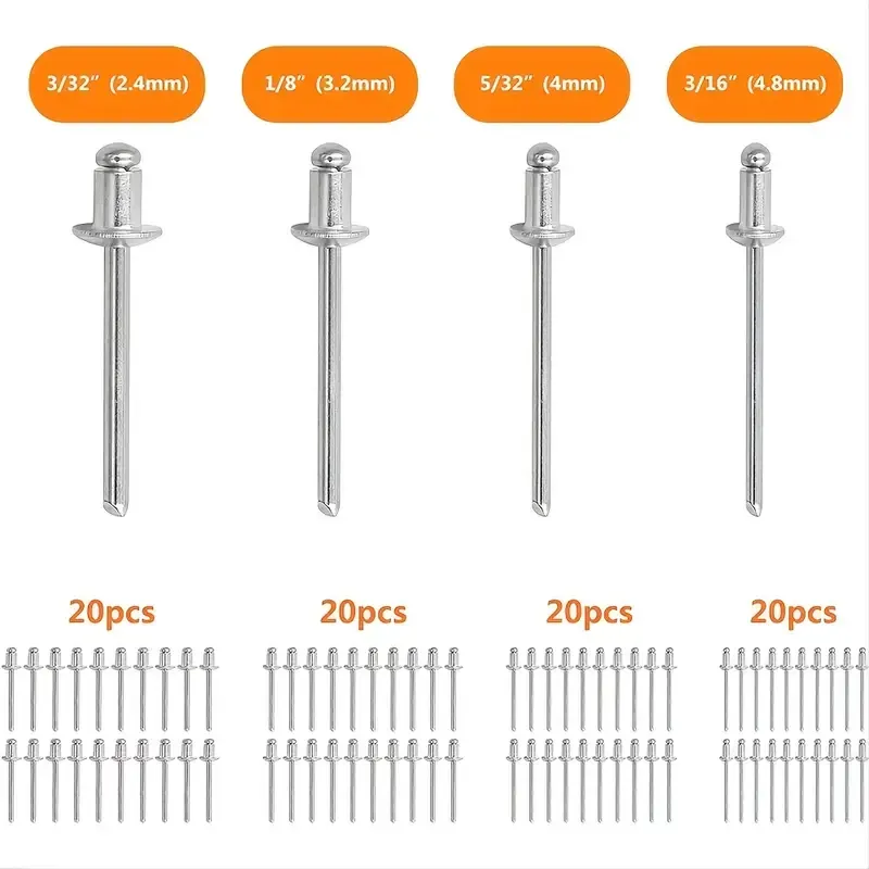 With 4 changeable Rivet Heads, Heavy Duty Single-Hand Riveter