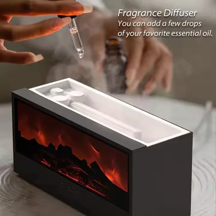Seven-color fireplace flame aroma diffuser