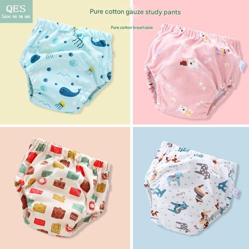 Baby Training Pants — Washable, 6-Layer Gauze Diaper Cover & Learning Pants — Breathable Cloth Diapers for Infants
