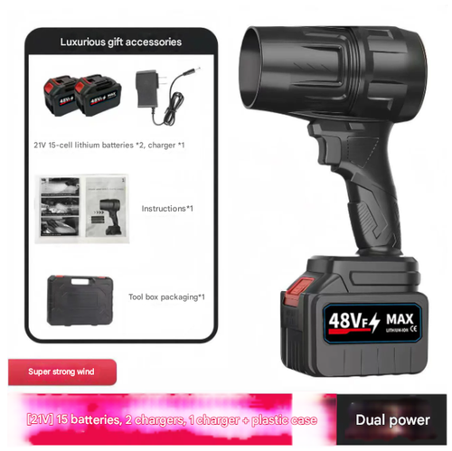 Cordless Lithium-Powered Blower — High-Power Rechargeable Leaf & Dust Blower | Heavy-Duty Industrial Air Blower & Dust Remover