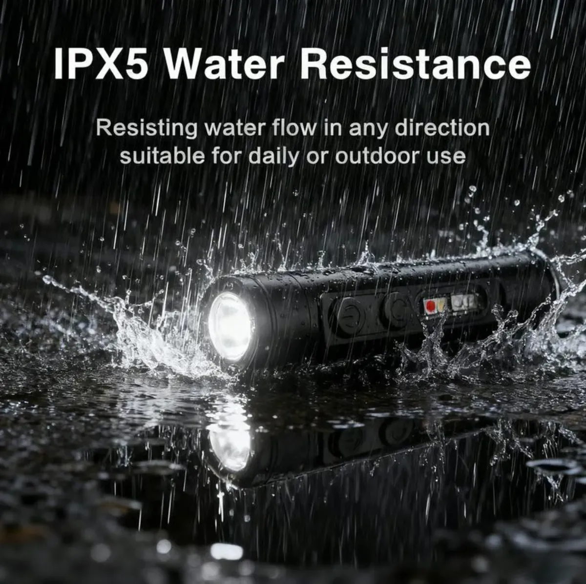 🔦Pocket Rechargeable EDC Flashlight: 500 Lumens Mini Keychain Light with Fire Starter & Window Breaker