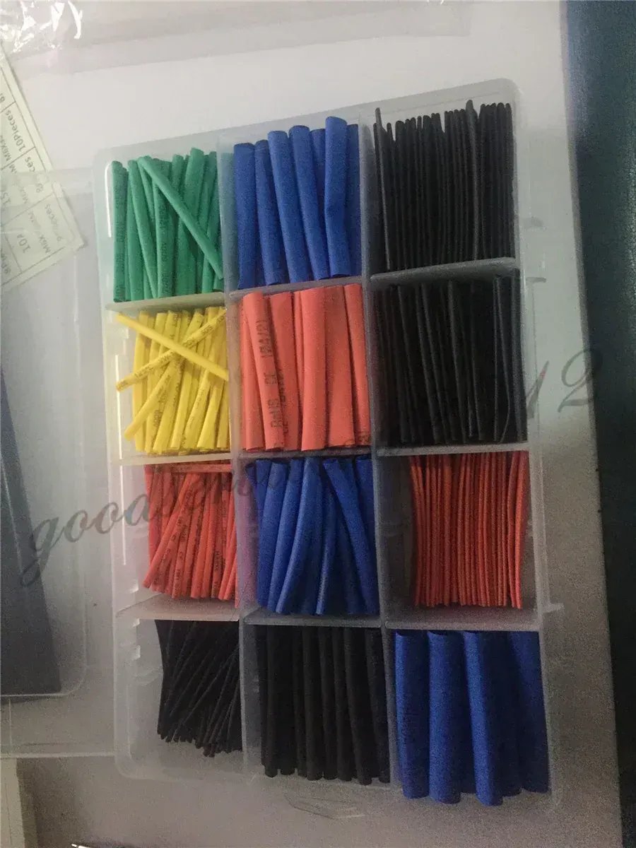 560-Piece General Purpose Assorted Color Electrical Insulation Heat Shrink Tubing Box Kit