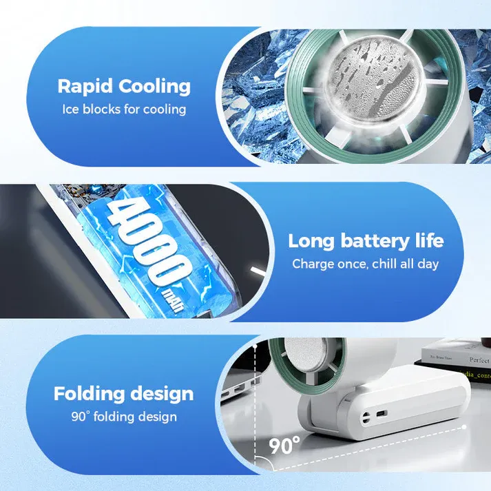 🧊Handheld Portable Fan with Ice Cooler