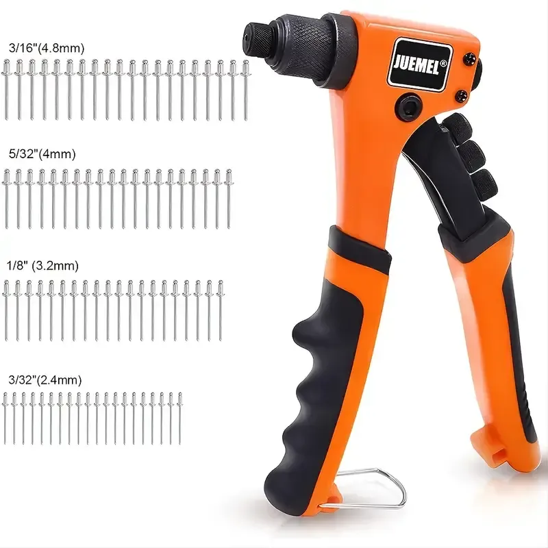 With 4 changeable Rivet Heads, Heavy Duty Single-Hand Riveter