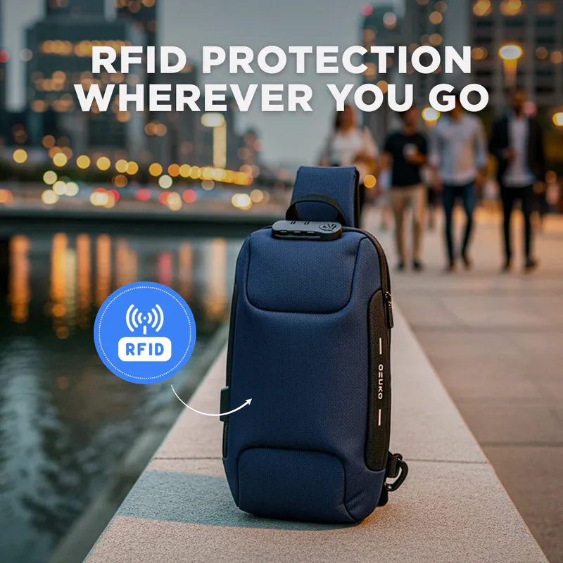 OZUKO Men's Chest Bag — Premium, Waterproof, Multi-functional Crossbody Sling Bag for Sports, Commuting, and Everyday Carry