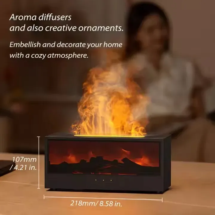 Seven-color fireplace flame aroma diffuser