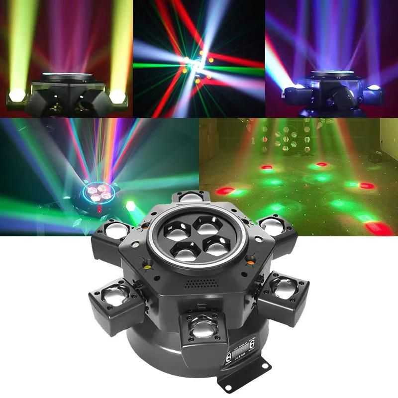 New Six-Arm Bee-Eye Light Strip Rotating Beam Laser Lamp, Rotating Atmospheric Laser Lamp